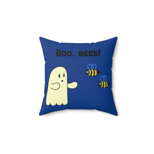 Boo, Bees! Faux Suede Square Pillow