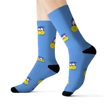 Say What?! light blue Sublimation Socks