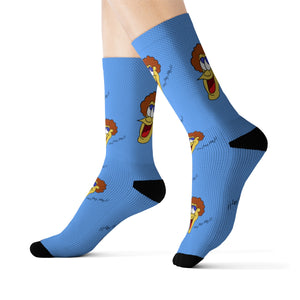 Hey, Hey, Hey!! light blue Sublimation Socks