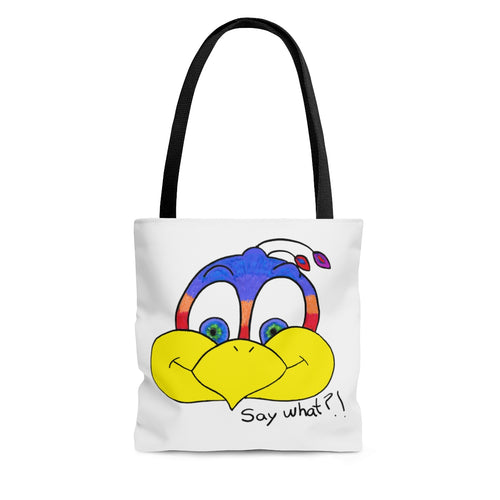 Say what?! AOP Tote Bag