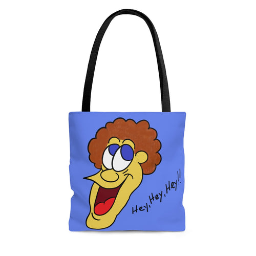 Hey, Hey, Hey!! light blue AOP Tote Bag