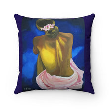 Sitting Woman by Gina Faux Suede Square Pillow
