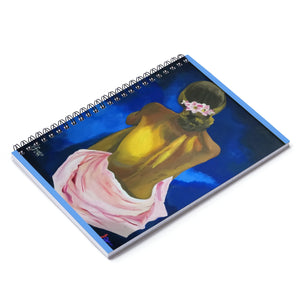 Sitting woman by Gina Spiral Notebook - Ruled Line