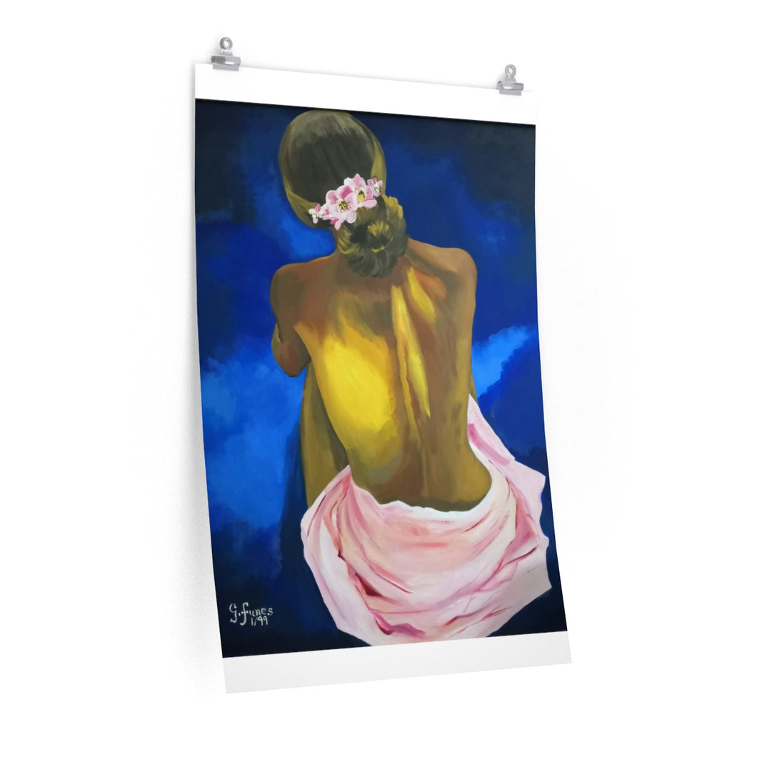 Sitting woman by Gina Premium Matte vertical posters