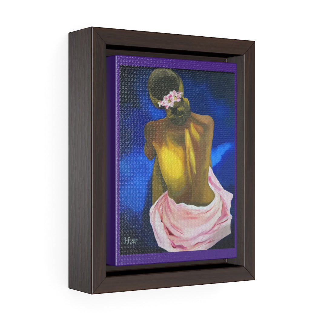 Sitting Woman by Gina Vertical Framed Premium Gallery Wrap Canvas