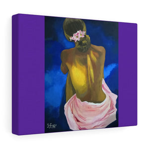 Sitting woman by Gina Stretched canvas