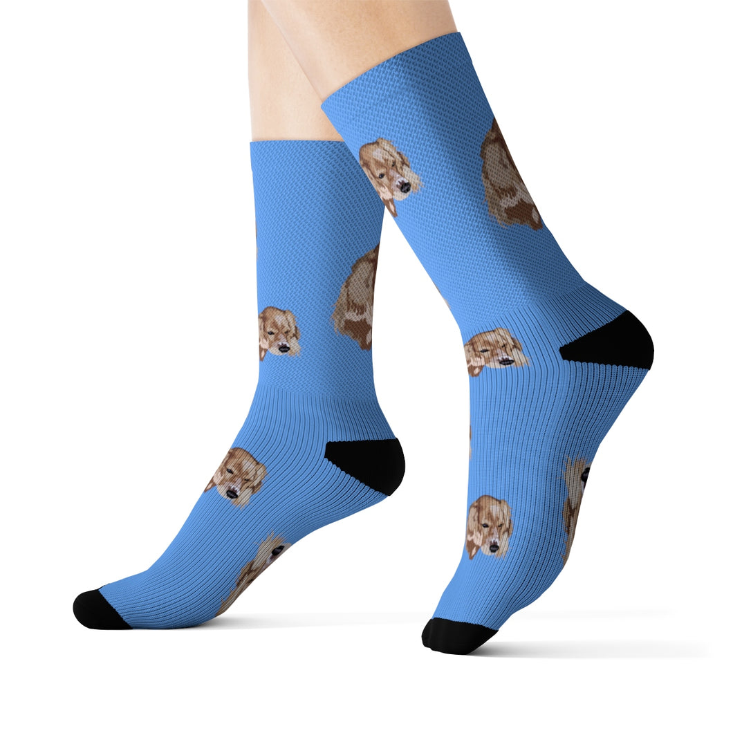 Droopy light blue Sublimation Socks